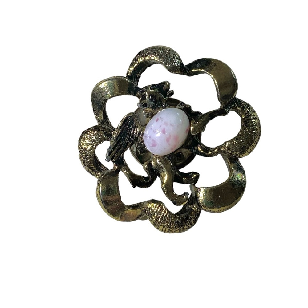 Fire Opal Brooch tac or Collar Clip